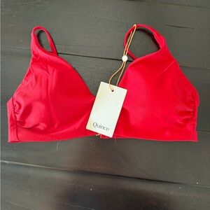Quince Bright Red Wireless Triangle Bralette M
